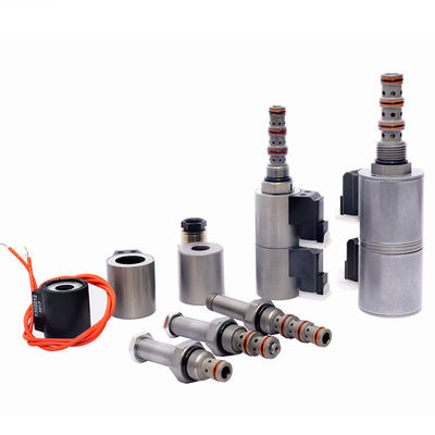คุณภาพ  Plug In 5 Port 3 Way Solenoid Valve Hydraulic 12V / 24V With Double Connector โรงงาน